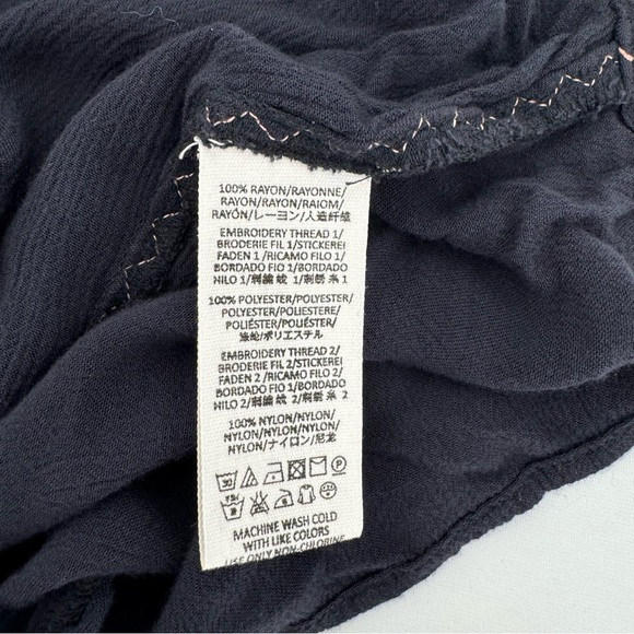 Free People Wind Willow Embroidered Peasant Boho Mini Tunic Dress Women’s SZ M - Picture 9 of 13